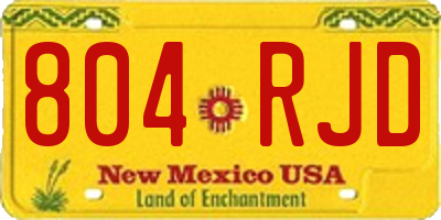 NM license plate 804RJD