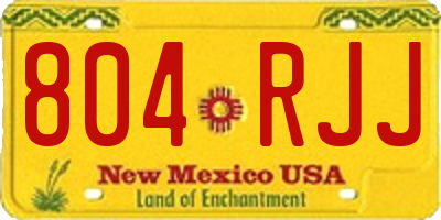 NM license plate 804RJJ