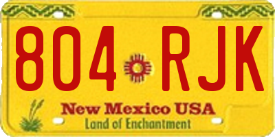NM license plate 804RJK