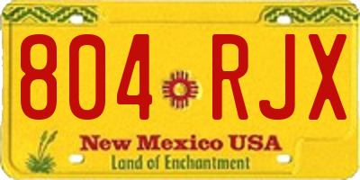NM license plate 804RJX