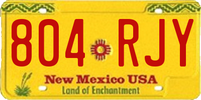 NM license plate 804RJY