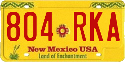 NM license plate 804RKA