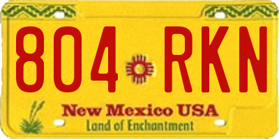 NM license plate 804RKN