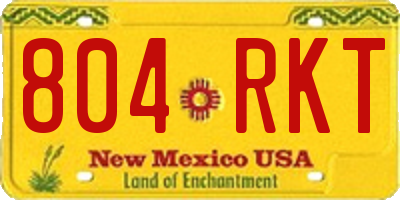 NM license plate 804RKT