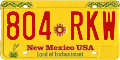 NM license plate 804RKW
