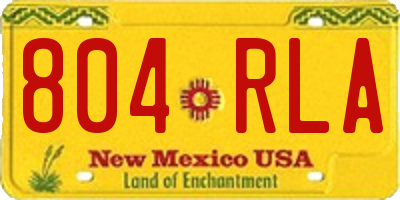 NM license plate 804RLA