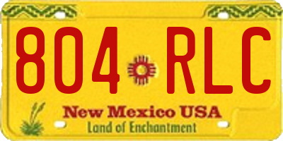NM license plate 804RLC