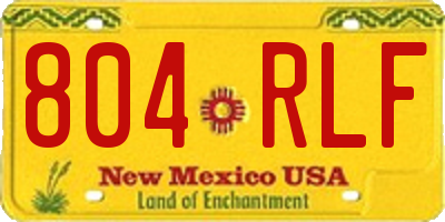 NM license plate 804RLF