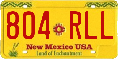 NM license plate 804RLL