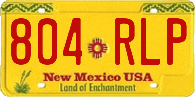 NM license plate 804RLP
