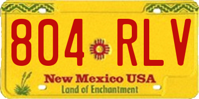 NM license plate 804RLV