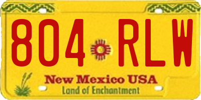 NM license plate 804RLW