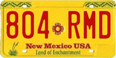 NM license plate 804RMD