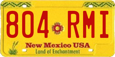 NM license plate 804RMI