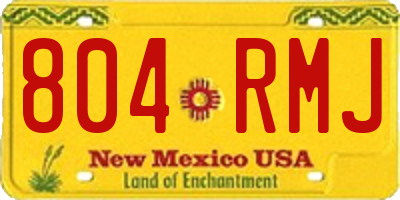 NM license plate 804RMJ