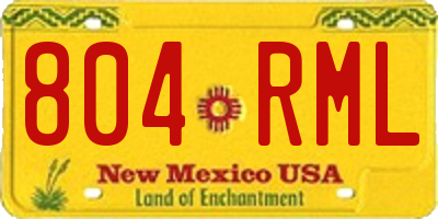 NM license plate 804RML