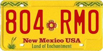 NM license plate 804RMO