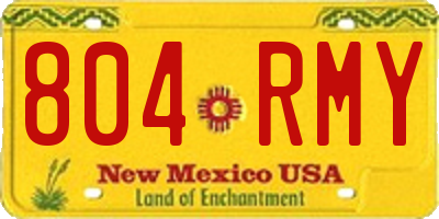 NM license plate 804RMY