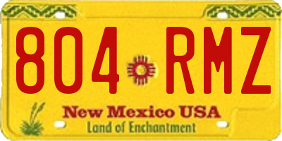 NM license plate 804RMZ