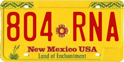 NM license plate 804RNA