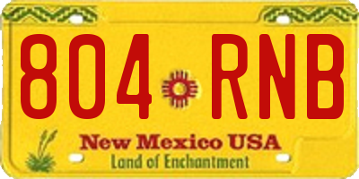 NM license plate 804RNB