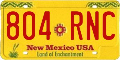 NM license plate 804RNC