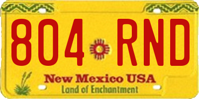 NM license plate 804RND
