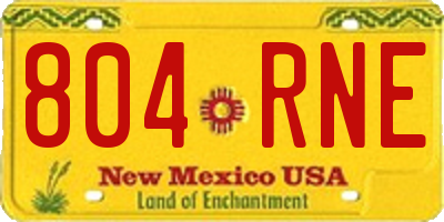 NM license plate 804RNE