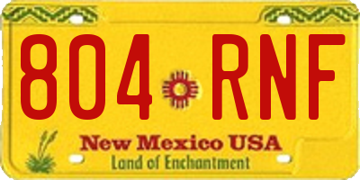 NM license plate 804RNF