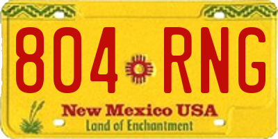 NM license plate 804RNG