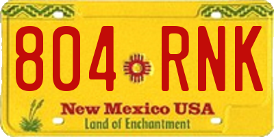 NM license plate 804RNK