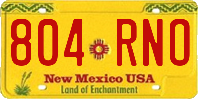 NM license plate 804RNO
