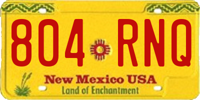 NM license plate 804RNQ