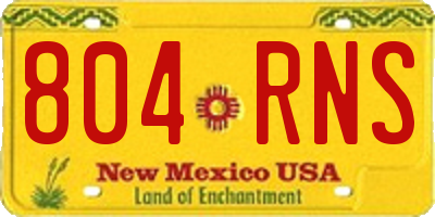 NM license plate 804RNS