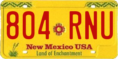 NM license plate 804RNU