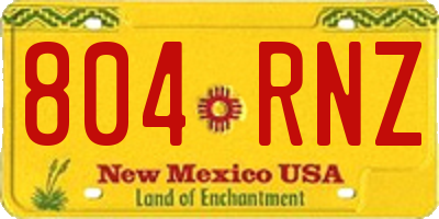 NM license plate 804RNZ