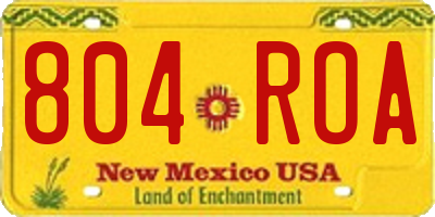 NM license plate 804ROA