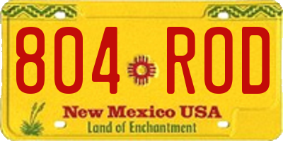 NM license plate 804ROD