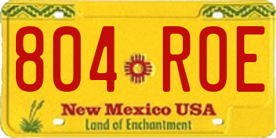 NM license plate 804ROE