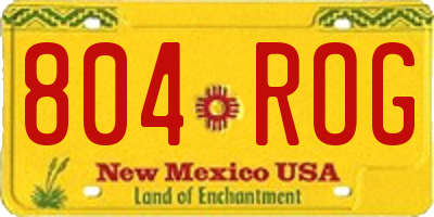 NM license plate 804ROG