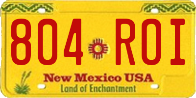 NM license plate 804ROI