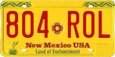 NM license plate 804ROL