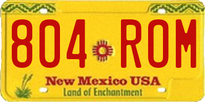 NM license plate 804ROM