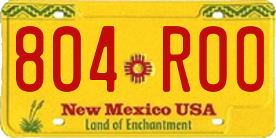 NM license plate 804ROO