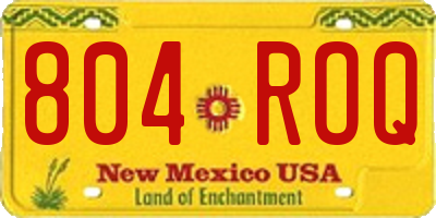 NM license plate 804ROQ
