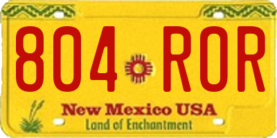 NM license plate 804ROR