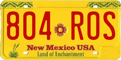 NM license plate 804ROS
