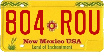 NM license plate 804ROU
