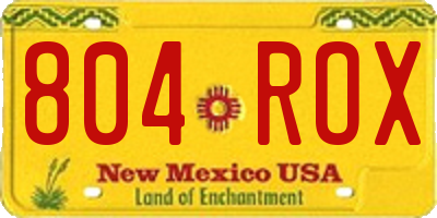 NM license plate 804ROX