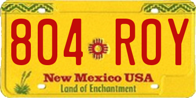 NM license plate 804ROY
